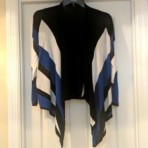 Drape front color block cardigan